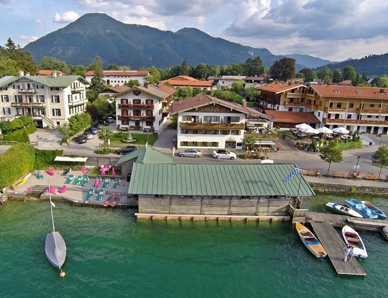 Our sunbathing lawn and the boat rental